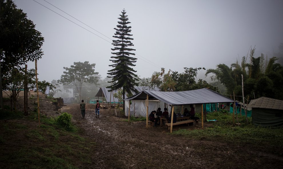Vista del campamento para guerrilleros desmovilizados de las FARC en La Elvira, Tolima.- JAIRO VARGAS