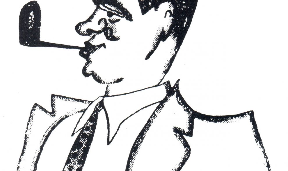 Caricatura de Planes, obra de Jaume Passarell (1930) (Font: Cent ninots i una mica de literatura. Jaume Passarell. Barcelona, 1930)