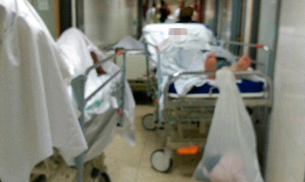 Estado de las urgencias del Hospital La Paz de Madrid este martes.- @Urgenciaslapaz