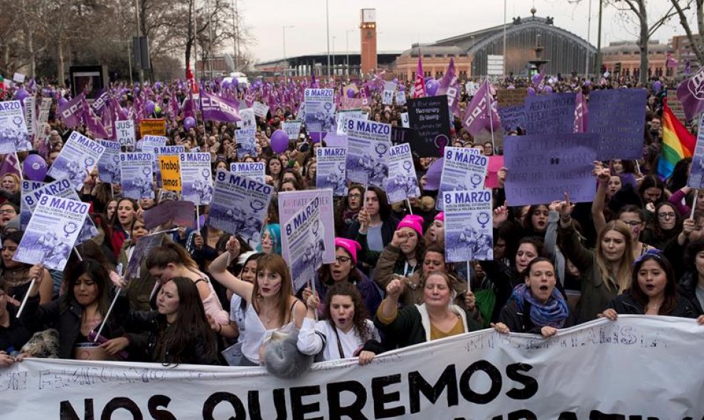 Manifestación feminista en Madrid. / LUCA PIERGIOVANNI (EFE)