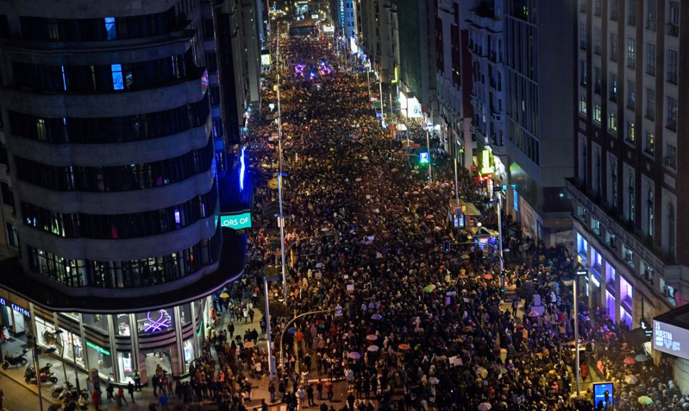 Manifestación del 8M en Madrid. ÓSCAR DEL POZO / AFP
