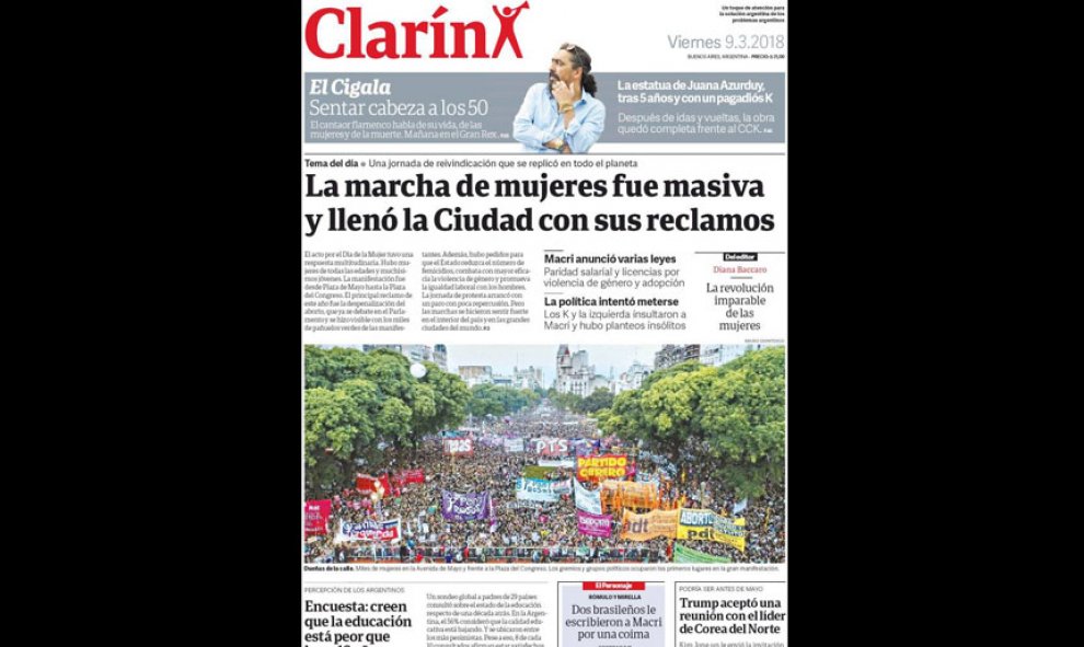 Las portadas de los periódicos nacionales e internacionales tras el 8M.