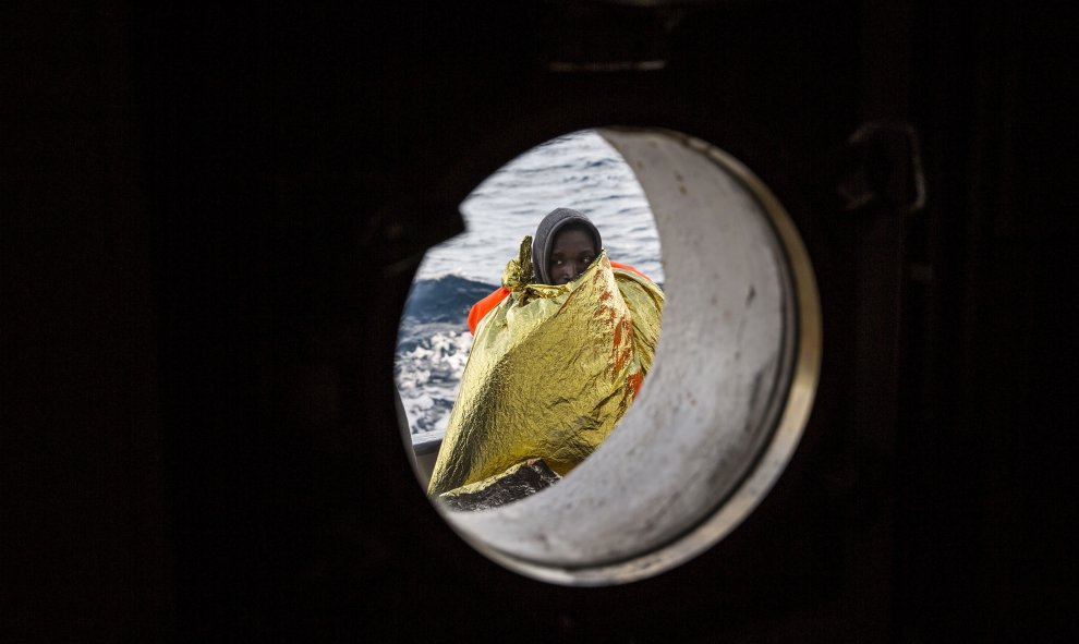 Las fotografías están hechas en rescates realizados por la ONG Proactiva Open Arms. - OLMO CALVO