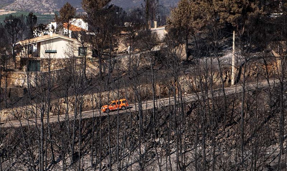 Urbanizaciones Montepino y Montesol afectadas por el incendio forestal de Llutxent, en Gandía. Greenpeace/Pedro Armestre