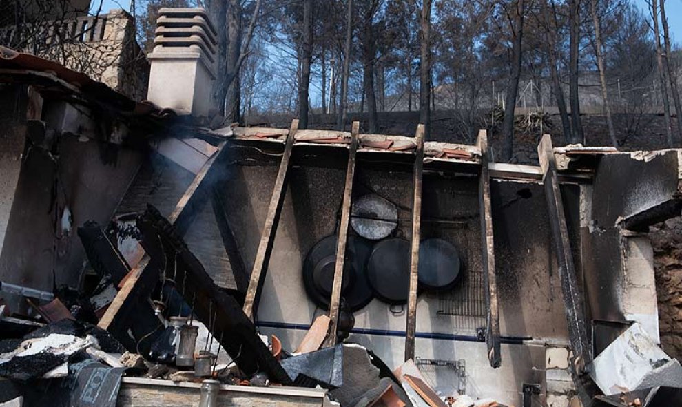 Urbanizaciones Montepino y Montesol afectadas por el incendio forestal de Llutxent, en Gandía. Greenpeace/Pedro Armestre