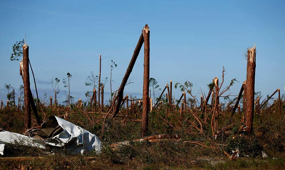 El daño causado por el huracán Michael se ve en la Base de la Fuerza Aérea de Tyndall, Florida, EE. UU., 11 de octubre de 2018. REUTERS / Jonathan Bachman