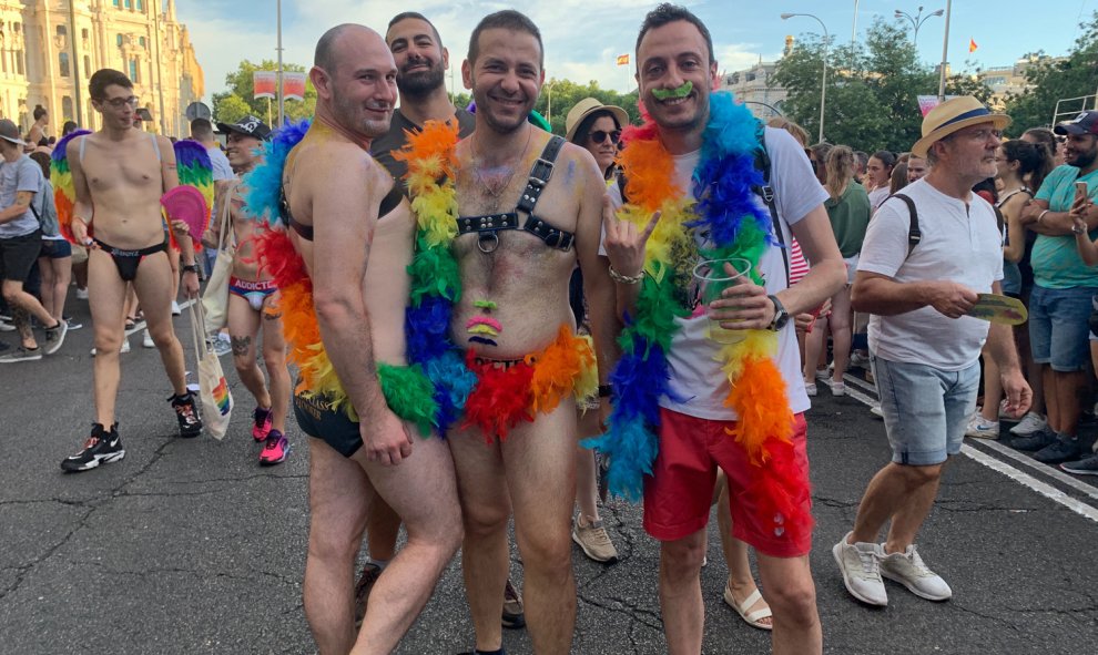 Asistentes a la manifestación del Orgullo LGTBI en Madrid 2019. /ESTEFANÍA ROSELLÓ