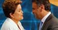 Dilma Rousseff y Aécio Neves tras un debate televisado.