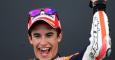 Márquez celebra su victoria en el Gran Premio de Aragón. JAVIER SORIANO / AFP