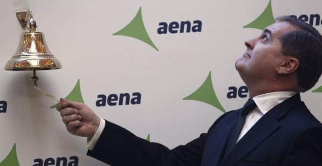 El presidente de Aena, José Manuel Vargas, en la salida a bolsa del gestor de los aeropuertos españoles. E.P.