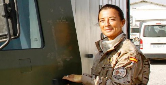 La teniente coronel Ana Betegón en la base militar de Herat, donde dirigió el Role 2E, el hospital militar español. Ministerio de Defensa.