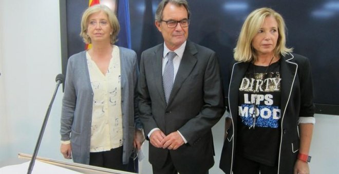 La exconsellera Irene Rigau, el expresidente Artur Mas y la exvicepresidenta Joana Ortega. EUROPA PRESS