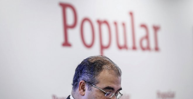 El presidente saliente del Banco Popular, Ángel Ron, durante la presentación de los resultados de 2016. EFE/Emilio Naranjo
