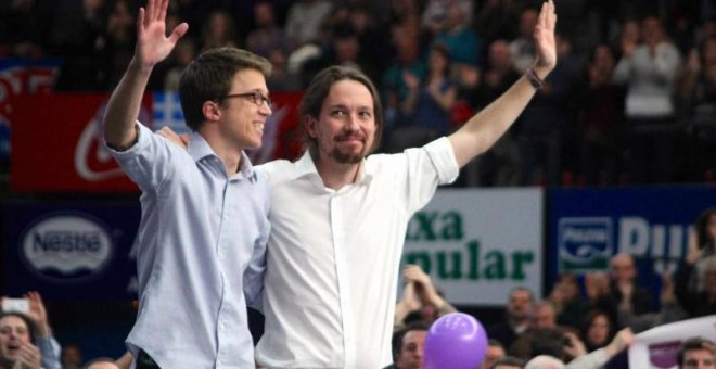 Íñigo Errejón y Pablo Iglesias en un acto en Valencia en 2015.