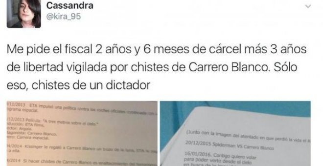 Imagen de archivo de Cassandra Vera Paz mostrando la citación de la Audiencia Nacional por sus comentarios en Twitter / TWITTER