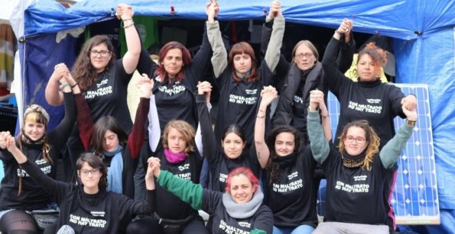 Mujeres en huelga de hambre de Sol./ PÚBLICO