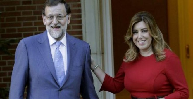 El presidente del Gobierno, Mariano Rajoy, y la presidenta de Andalucía, Susana Díaz, en la Moncloa. Archivo EFE