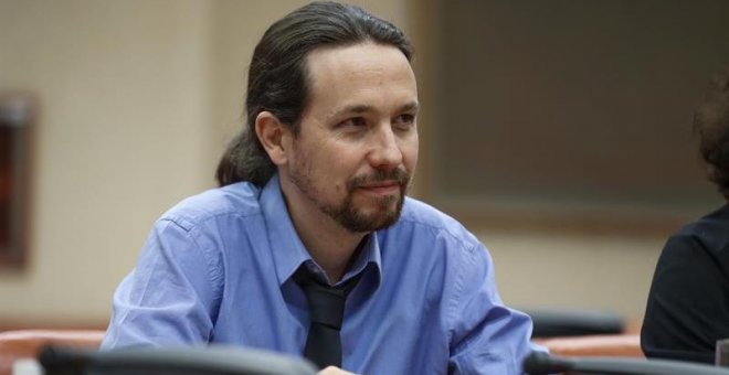 El líder de Podemos, Pablo Iglesias, en la Comisión de Justicia del Congreso de los Diputados. Emilio Naranjo / EFE