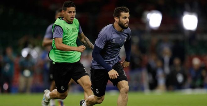 Nacho, durante el último entrenamiento del Real Madrid antes de la final de la Champions. |  EDDIE KEOGH (REUTERS)