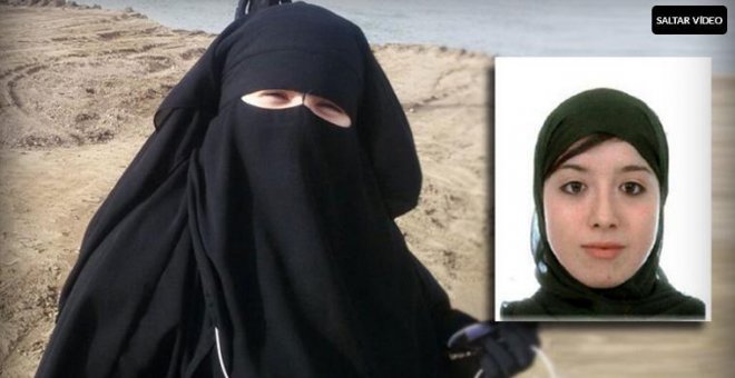 Una de las viudas de yihadistas detenidas este martes por la Guardia Civil.