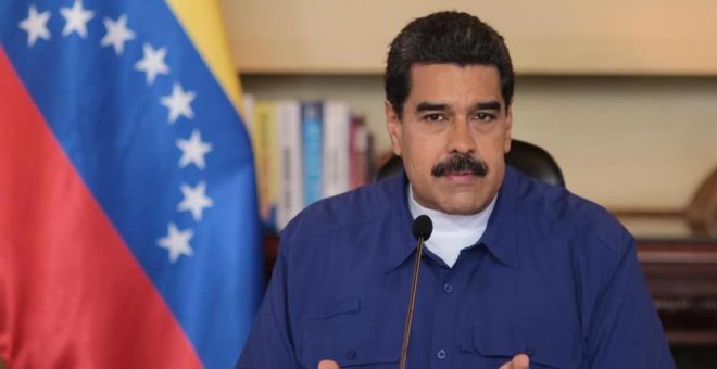 Fotografía cedida por la oficina de prensa del Palacio de Miraflores que muestra al presidente de Venezuela, Nicolás Maduro, durante un acto de gobierno. | EFE