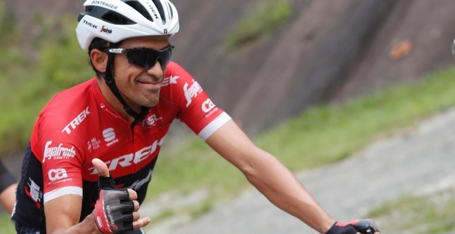 Alberto Contador durante la decimoctava etapa de la Vuelta Ciclista a España.EFE/Javier Lizón