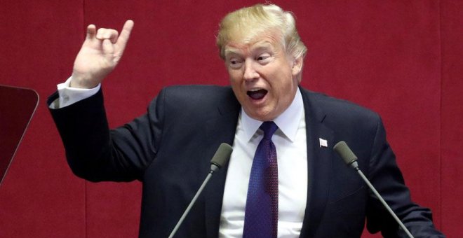 Trump, durante su discurso en la Asamblea Nacional en Seúl. REUTERS/Lee Jin-man