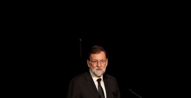 Mariano Rajoy, durante su intervención en el Museo Reina Sofía. EFE