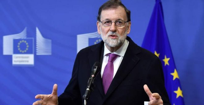 Rajoy, durante su rueda de prensa en Bruselas. | ERIC VIDAL (EFE)