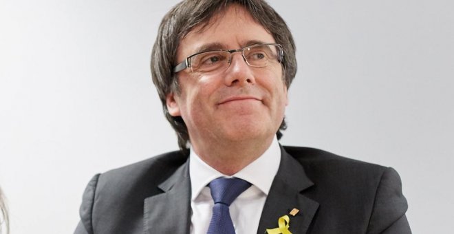 El expresident de la Generalitat Carles Puigdemont durante una reunión en Berlín. EFE