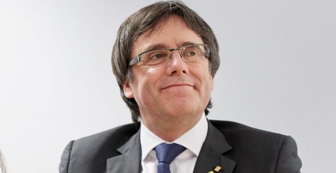 El expresident de la Generalitat Carles Puigdemont durante una reunión en Berlín. EFE