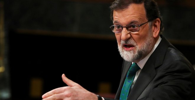 Intervención de Mariano Rajoy en el Congreso durante la celebración de la primera jornada de la moción de censura contra el Gobierno - REUTERS