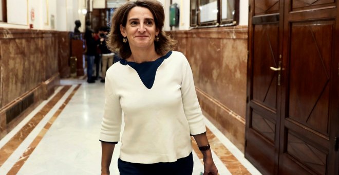 La ministra de Transición Energética y Medio Ambiente, Teresa Ribera, a su llegada al pleno del pleno celebrado en el Congreso de los Diputados.EFE/Mariscal