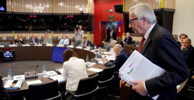 El presidente de la Comisión Europea, Jean-Claude Juncker, a su llegda a una reunión del Ejecutivo comunitario en Estrasburgo. REUTERS/Vincent Kessler