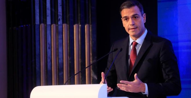 09/11/2018.- El presidente del Gobierno, Pedro Sánchez, durante su intervención en la inauguración de la XIX Edición del Foro Iberoamericano, en el que más de un centenar de representantes e la economía, la política y la sociedad hispano-lusa debaten sobr