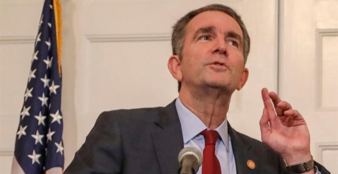 Virginia Governor Ralph Northam strains to hear a question from the media about a racist photo that appeared in his 1984 medical school yearbook, at the Executive Mansion in Richmond, Virginia, USA, 02 February 2019. Northam is facing pressure to resign f