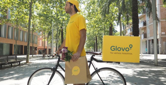 Imagen promocional de un trabajador de la empresa de reparto. GLOVO/Archivo