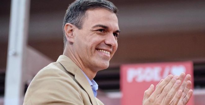 El presidente del Gobierno, Pedro Sánchez, durante el acto del PSOE en Valladolid. / EFE