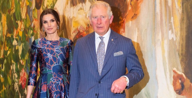 La reina Letizia y el príncipe Carlos de Inglaterra inauguran la exposición "Sorolla, maestro español de la luz", en la NationalGallery de Londres (Reino Unido | EFE/ Facundo Arrizabalaga
