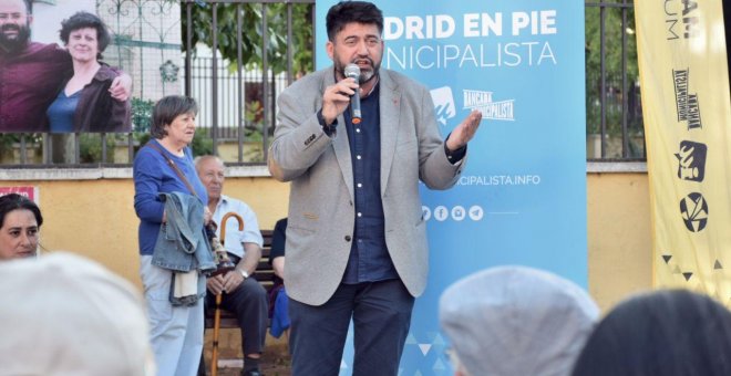El candidato de Madrid en Pie al Ayuntamiento, Carlos Sánchez Mato, durante un mitin de su candidatura / Madrid en Pie