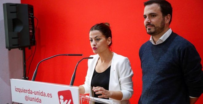 El coordinador federal de IU, Alberto Garzón, y la candidata de IU a las elecciones europeas, Sira Rego / EFE