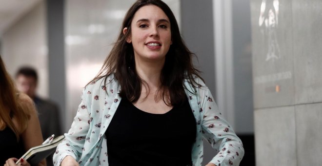 La portavoz del grupo confederal de Unidas Podemos, Irene Montero, en el Congreso de los Diputados. EFE/Mariscal