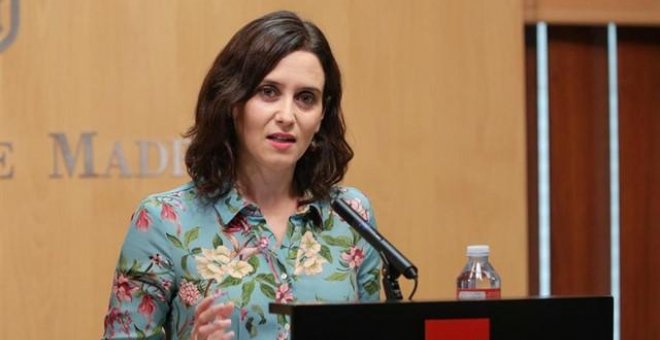 La portavoz del Partido Popular en la Asamblea de Madrid, Isable Díaz Ayuso, en rueda de prensa.Jesús Hellín - Europa Press