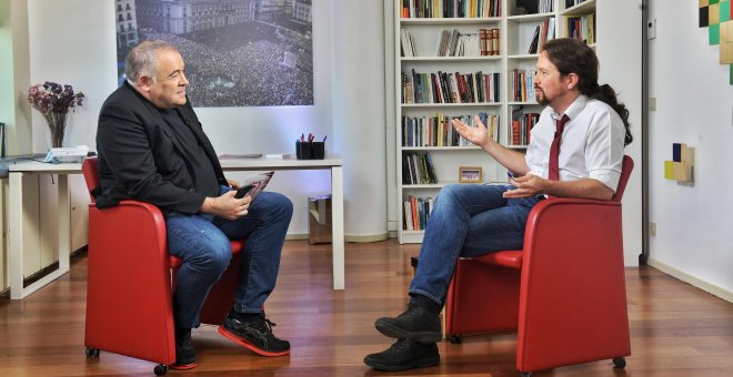 Pablo Iglesias durante la entrevista con Antonio Ferreras a una semana de la investidura de Pedro Sánchez / Daniel Gago - Podemos