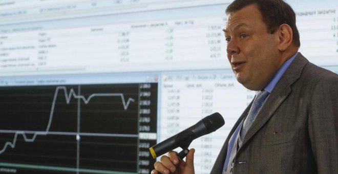 El inversor ruso Mikhail Fridman, en un acto en la Bolsa de Moscú. REUTERS/Sergei Karpukhin