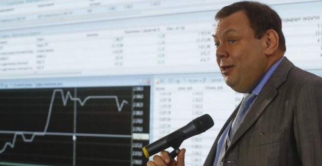 El inversor ruso Mikhail Fridman, en un acto en la Bolsa de Moscú. REUTERS/Sergei Karpukhin