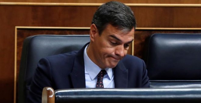 Pedro Sánchez, en el Congreso este miércoles. EFE/ Emilio Naranjo