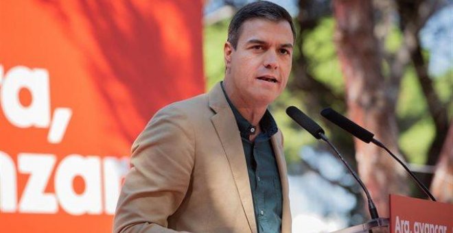 El presidente del Gobierno en funciones, Pedro Sánchez, interviene en el acto político de la Fiesta de la Rosa del PSC, en Gavà - David Zorrakino - Europa Press