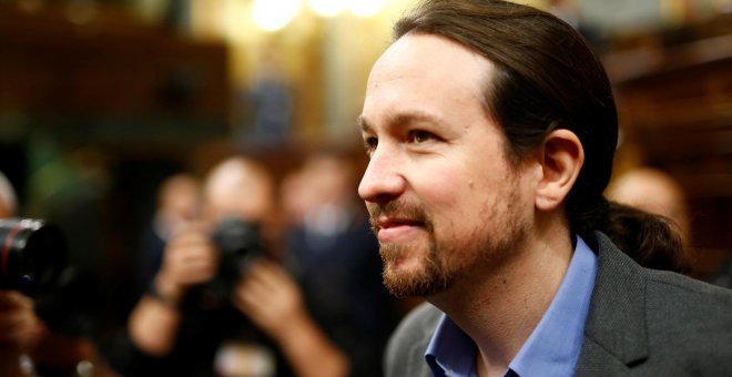 El líder de Unidas Podemos, Pablo Iglesias, a su llegada al Congreso de los Diputados. REUTERS