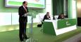 El presidente de Iberdrola, Ignacio Sánchez Galán, con el director general de Operaciones y el director financiero, José Luis Sanpedro y José Sáinz Armada, en la presentación de resultados de la eléctrica, en Londres.